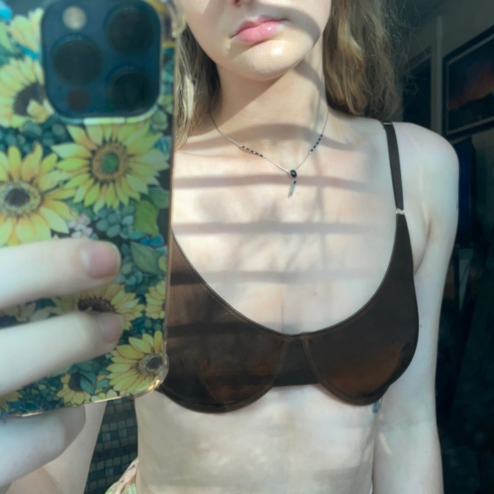 victorias secret vintage brown bra + panties